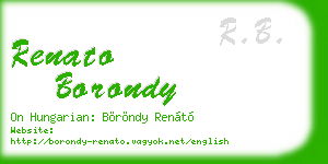 renato borondy business card